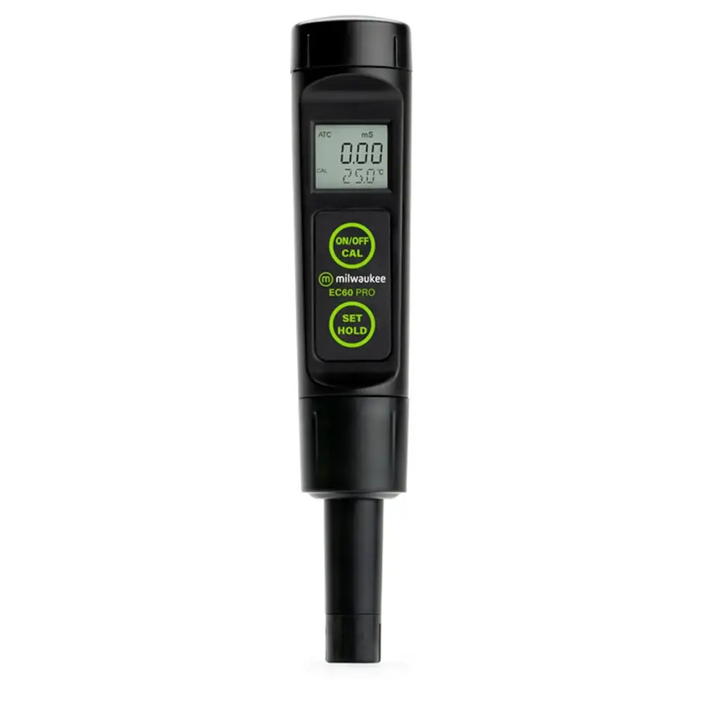 Milwaukee EC60 PRO TDS meter testing reverse osmosis permeate water in grow room