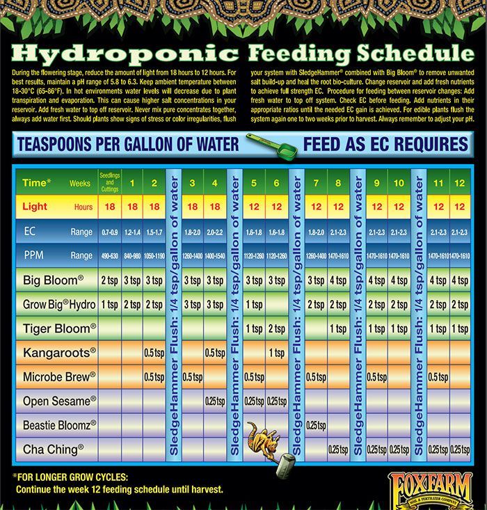 Fox Farm Feeding Schedule