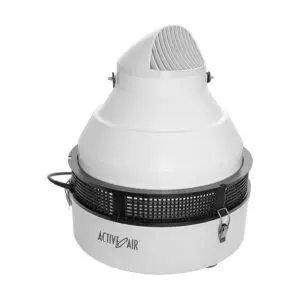 Active Air commercial grow room humidifier with directional fog outlet positioned beside plant canopy