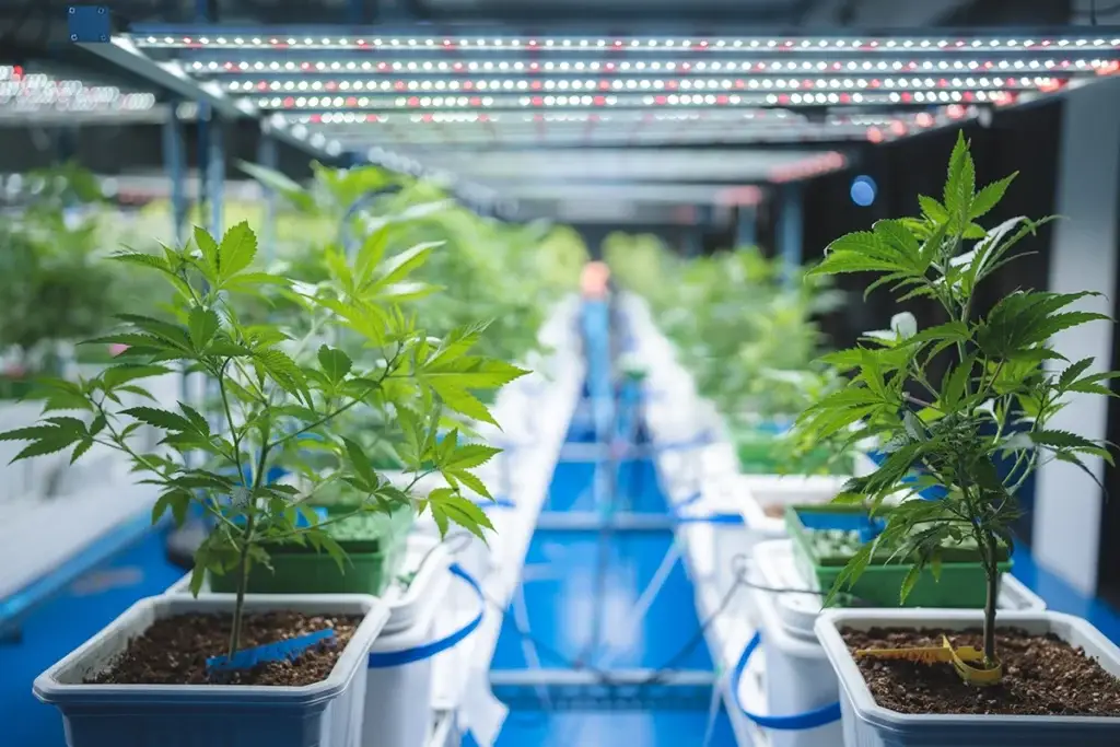 Crop steering under led grow lights.