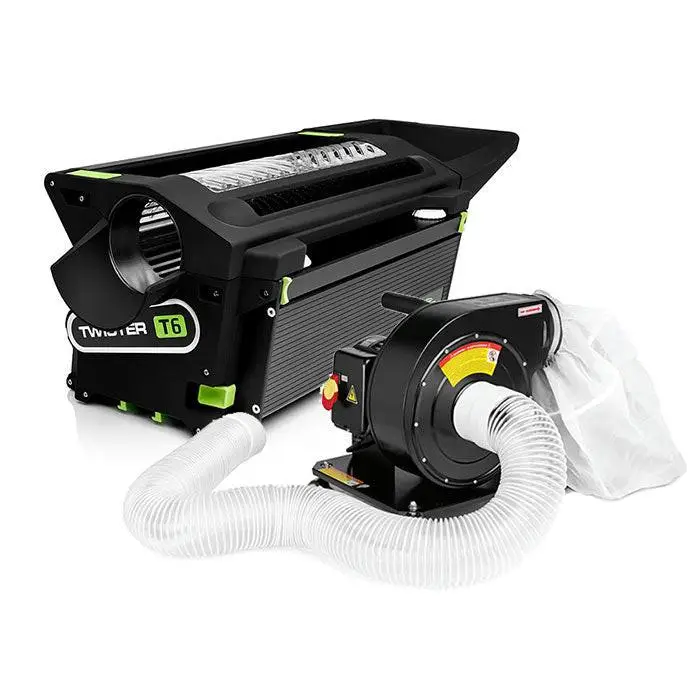 Twister T6 tabletop bud trimmer with leaf collector vacuum for small harvests